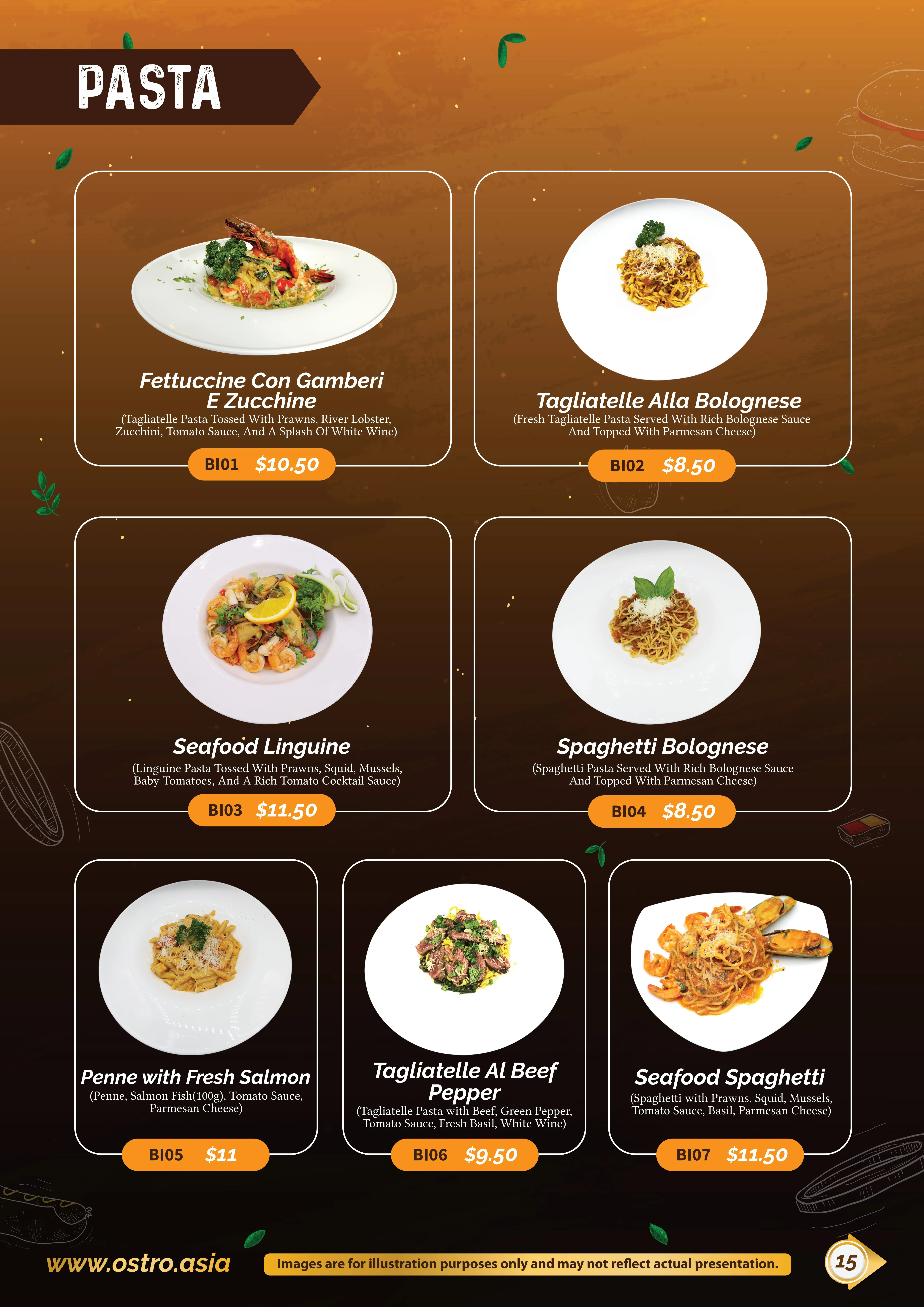 Pasta Menu 1